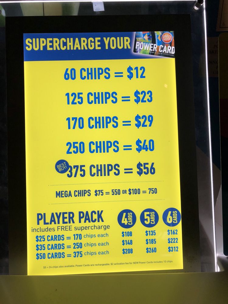 dave and busters power card